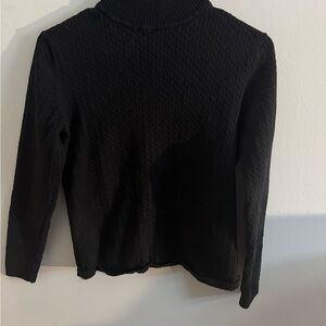 Karen Scott Black Textured Knit Sweatshirt